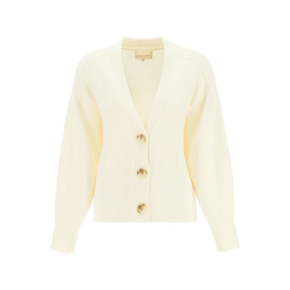 Loulou Studio Zanzibar Wool Cashmere Cardigan Cropped Ivory Sweater Size XS - Picture 2 of 7